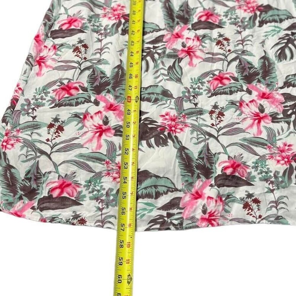 Sim & Sam Womens Pink/Gray/Green Tropical Smocked Lined V-Neck Maxi Dres… - Picture 13 of 14
